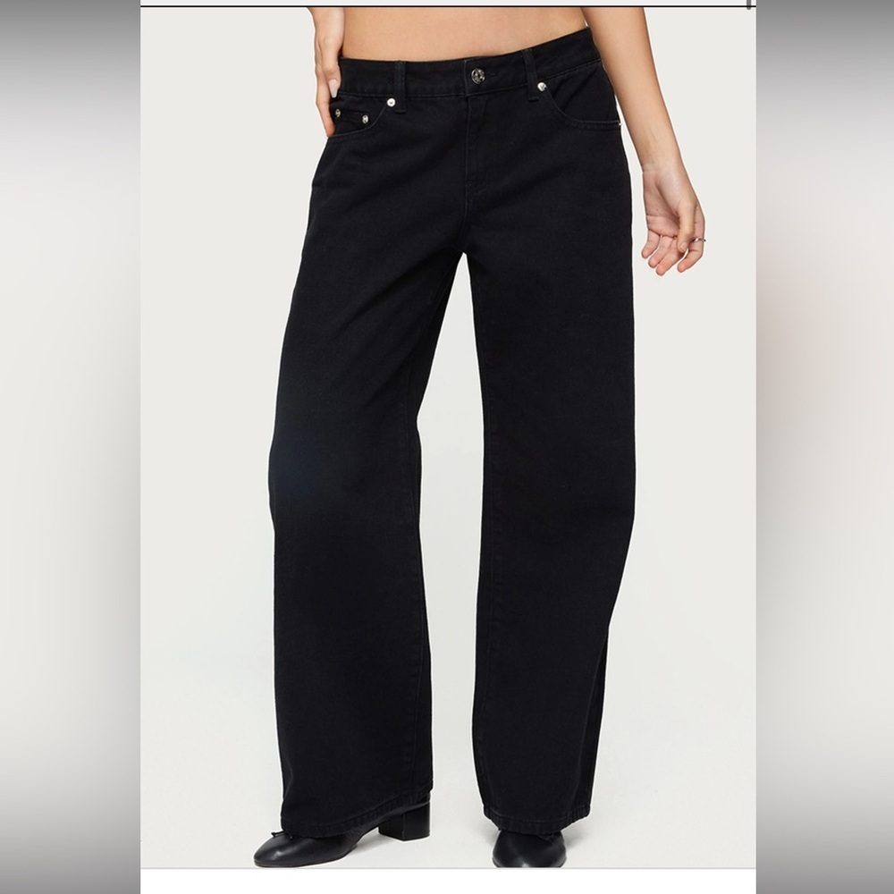 Edikted Wide Leg Black Jeans